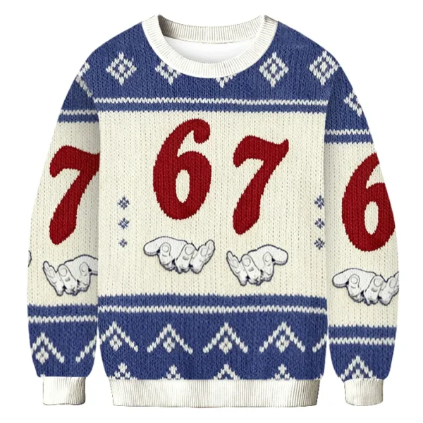 67 point life donut ugly sweater funny meme holiday apparel christmas.webp