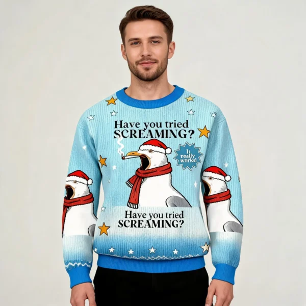 All Dog Lovers Know This Feeling Christmas Ugly Sweater Xmas Outfits worn by a model