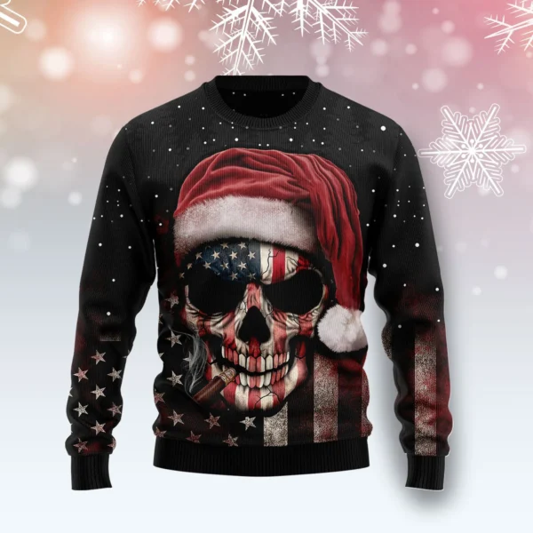 amazing skull ugly christmas sweater christmas clothing skull gift.webp