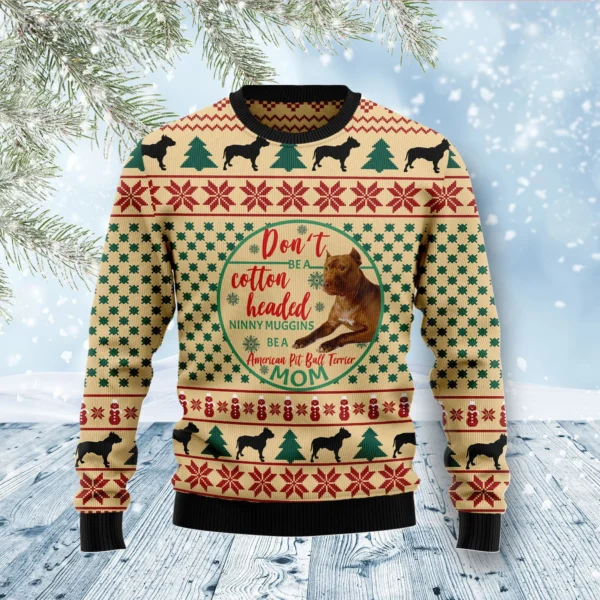 american pit bull terrier mom ugly christmas sweater unique christmas.webp