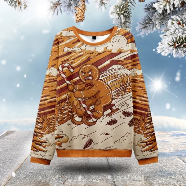 angry gingerbread ugly christmas sweater gingerbread themed best.webp