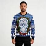 Awesome Sugar Skull Ugly Christmas Sweater Hol