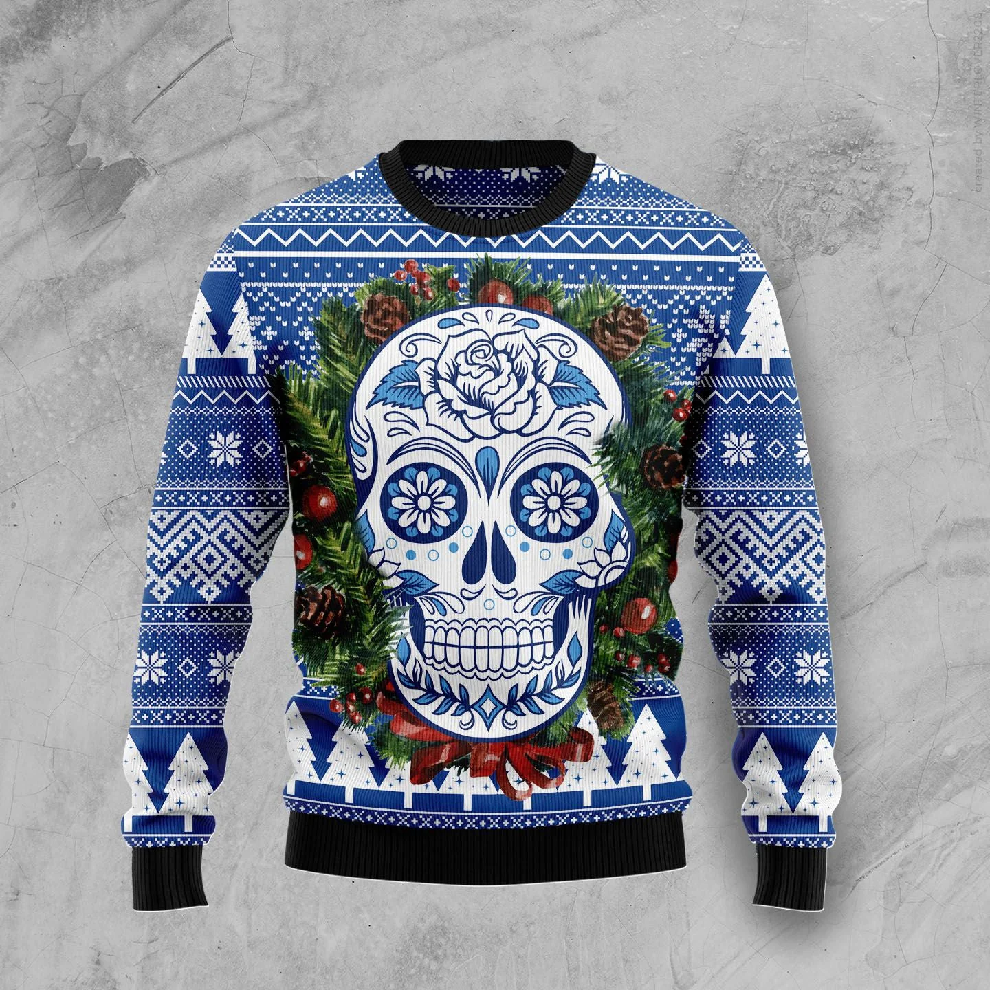awesome sugar skull ugly christmas sweater holiday clothing skull.webp awesome sugar skull ugly christmas sweater holiday clothing skull.webp