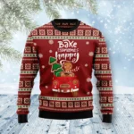 Bake Someone Happy Ugly Christmas Sweater Gingerbread Design