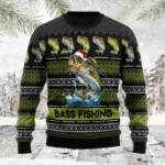 Bass Fishing Ugly Christmas Sweater Holiday Ap