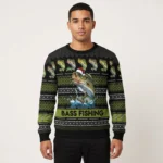 Bass Fishing Ugly Christmas Sweater Holiday Ap