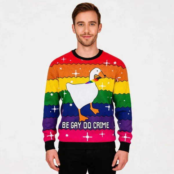 Be Gay Do Crime Lgbt Mens Ugly Sweater Exclusi