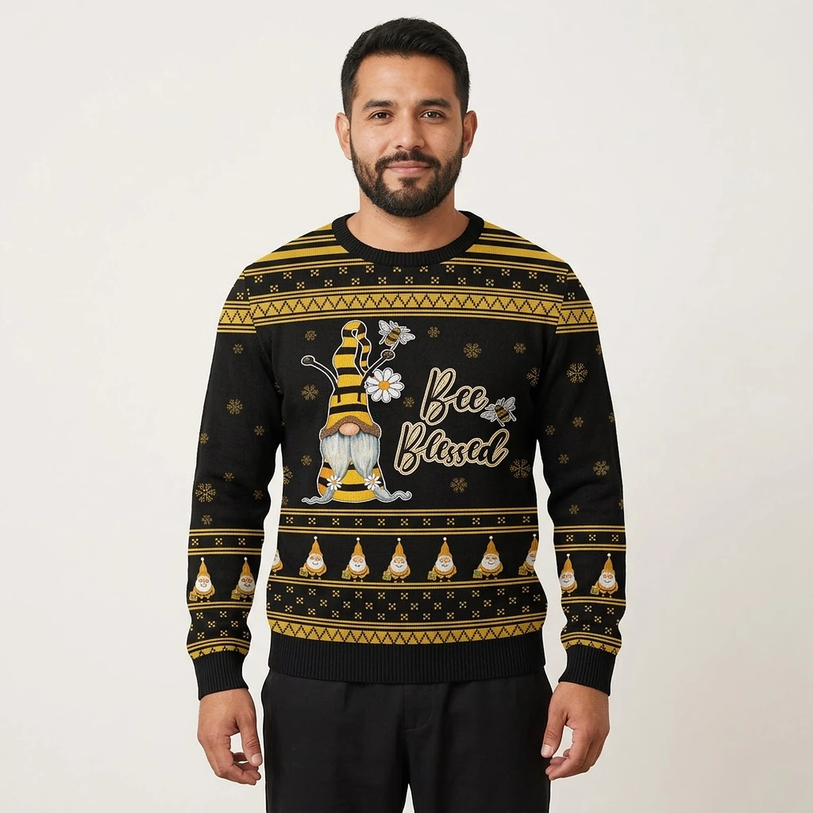 Bee Kind Gnome Ugly Christmas Sweater Bee Kind Gnome Ugly Christmas Sweater