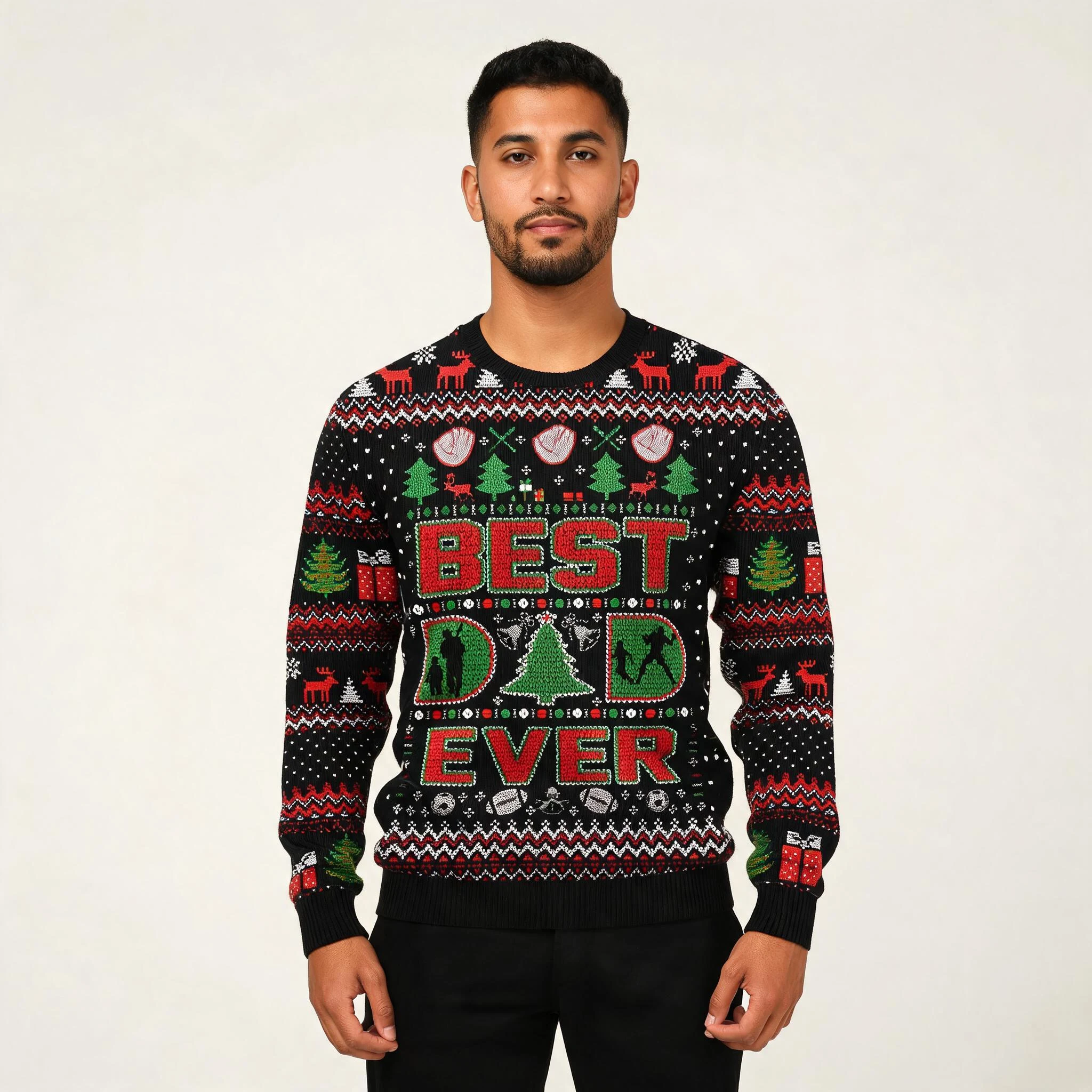Best Dad Ever Ugly Christmas Sweater Holiday A Best Dad Ever Ugly Christmas Sweater Holiday A
