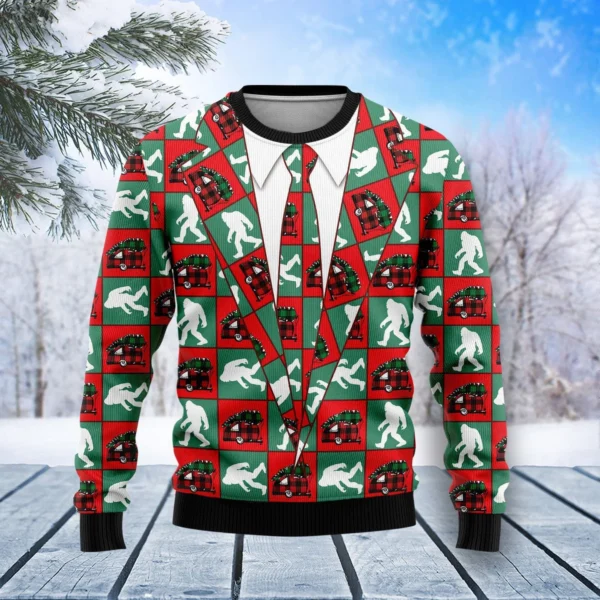 bigfoot camping ugly christmas sweater christmas apparel gift.webp