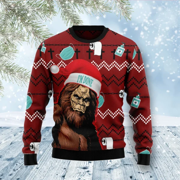 bigfoot done ugly christmas sweater holiday clothing bigfoot.webp
