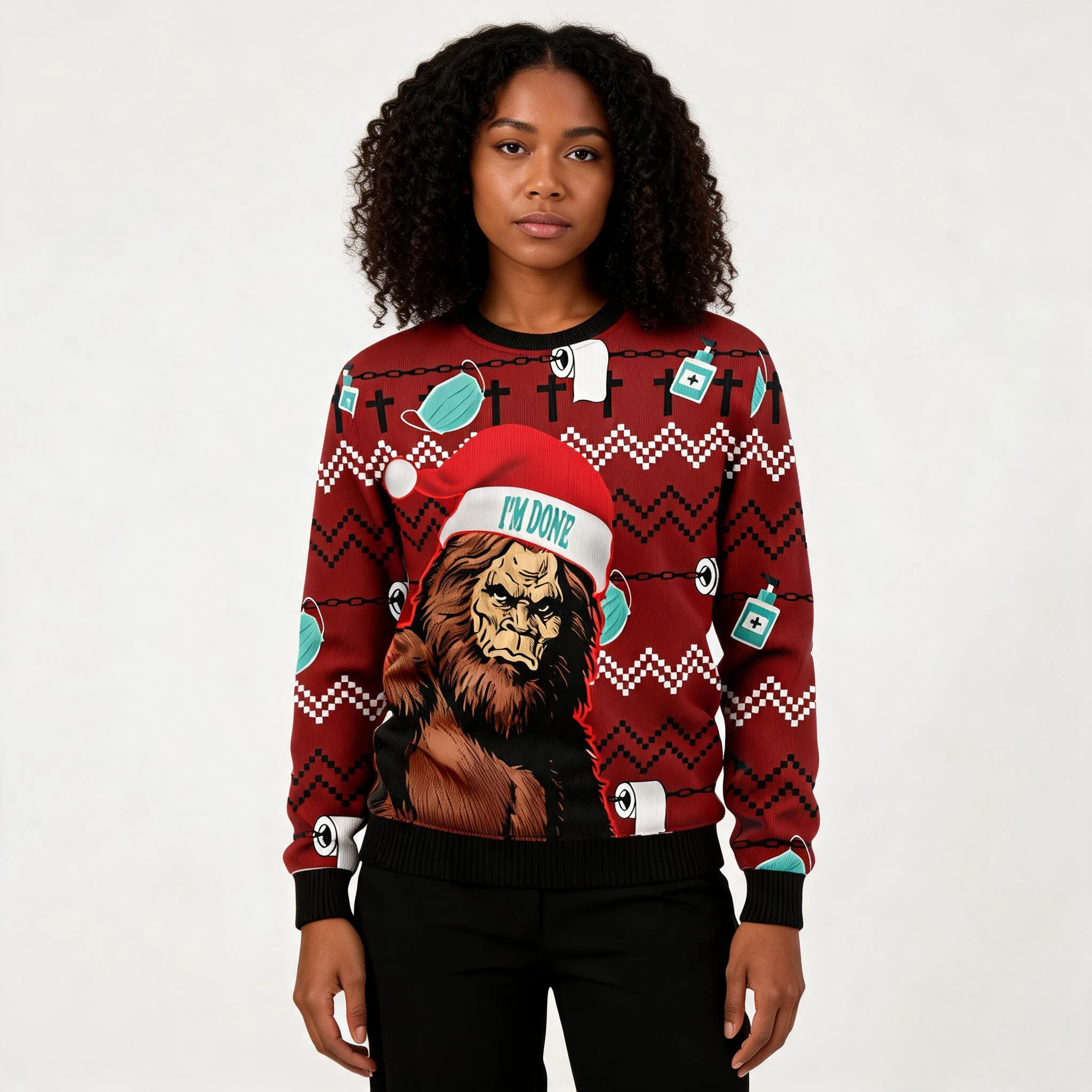 Bigfoot Done Ugly Christmas Sweater Holiday Cl Bigfoot Done Ugly Christmas Sweater Holiday Cl