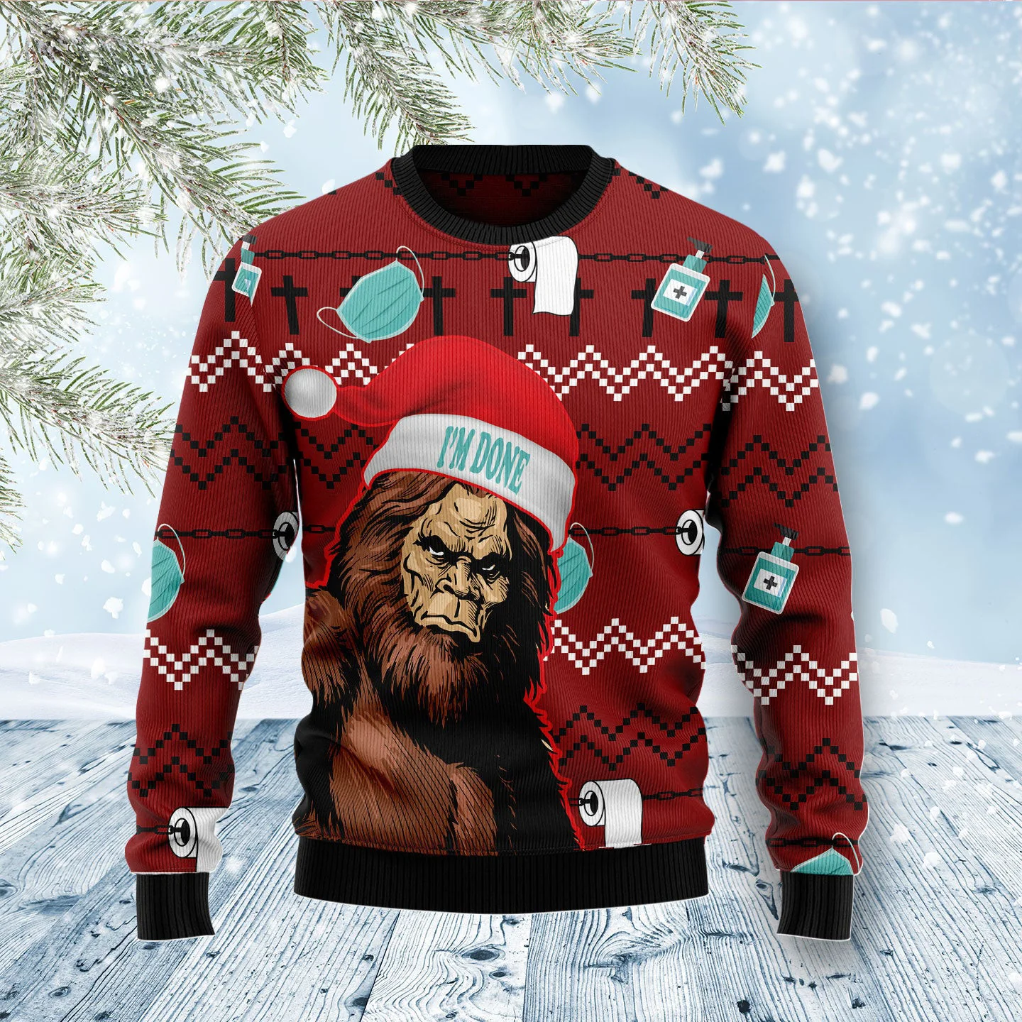 bigfoot done ugly christmas sweater holiday clothing bigfoot.webp bigfoot done ugly christmas sweater holiday clothing bigfoot.webp