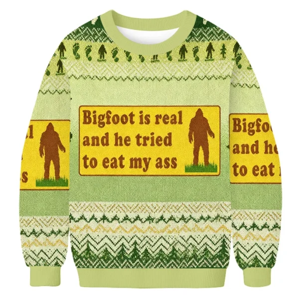 bigfoot is real ugly sweater holiday clothing unique gift forbigfoot.webp