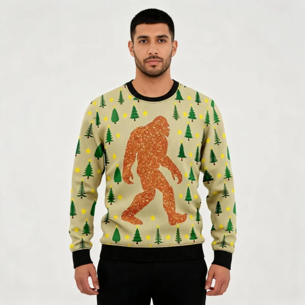 Bigfoot Ugly Christmas Sweater Holiday Clothin