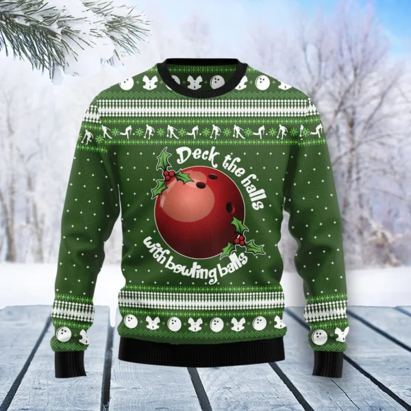 bowling ball christmas ugly christmas sweater funny christmas sweater.webp