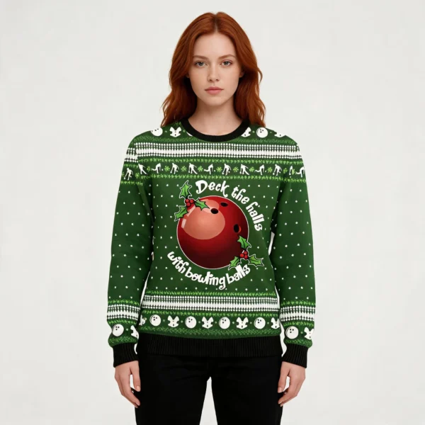 Bowling Ball Christmas Ugly Christmas Sweater