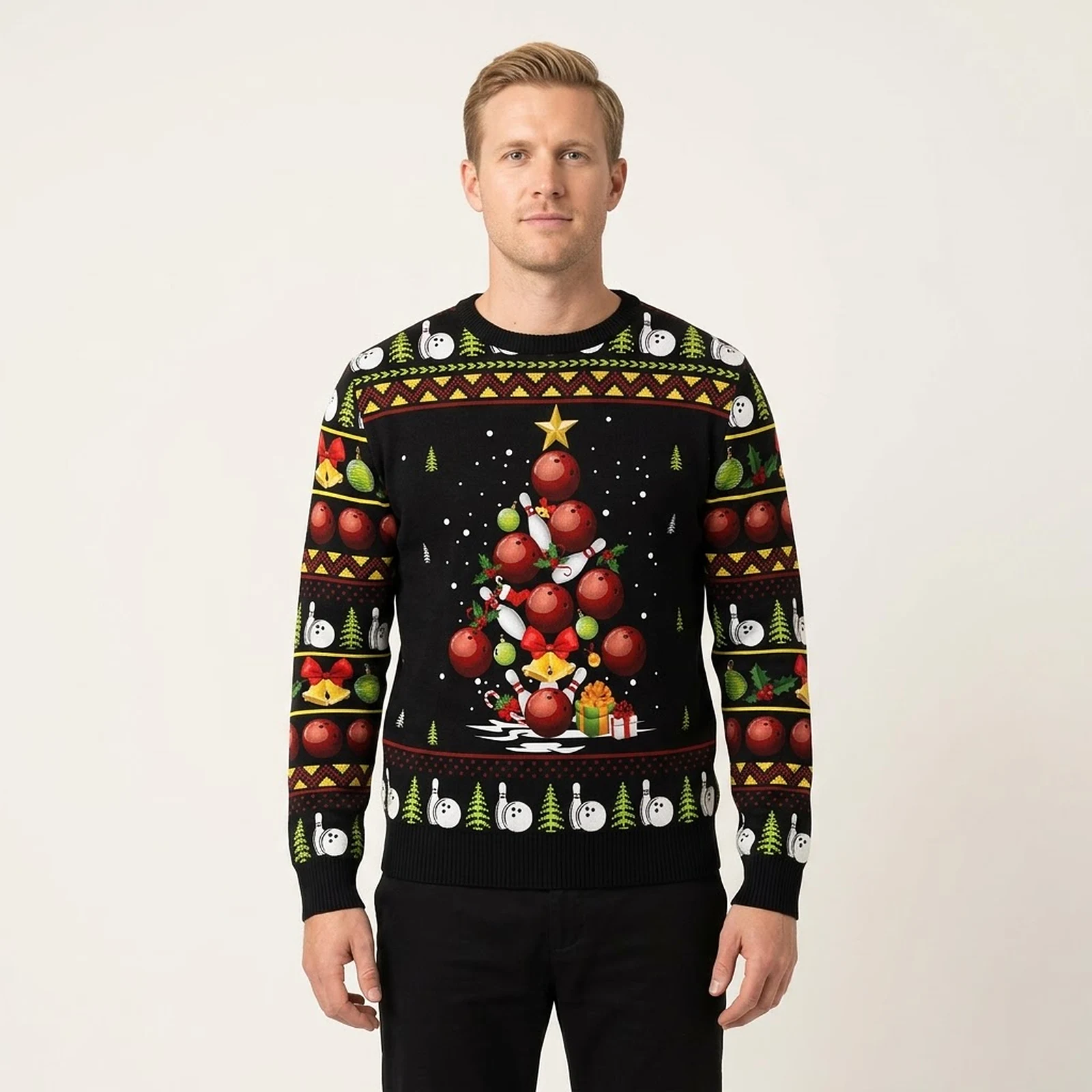 Bowling Christmas Tree Ugly Christmas Sweater Bowling Christmas Tree Ugly Christmas Sweater