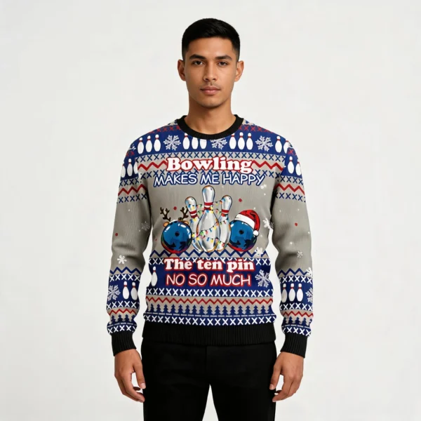 Bowling Merry Christmas Ugly Christmas Sweater
