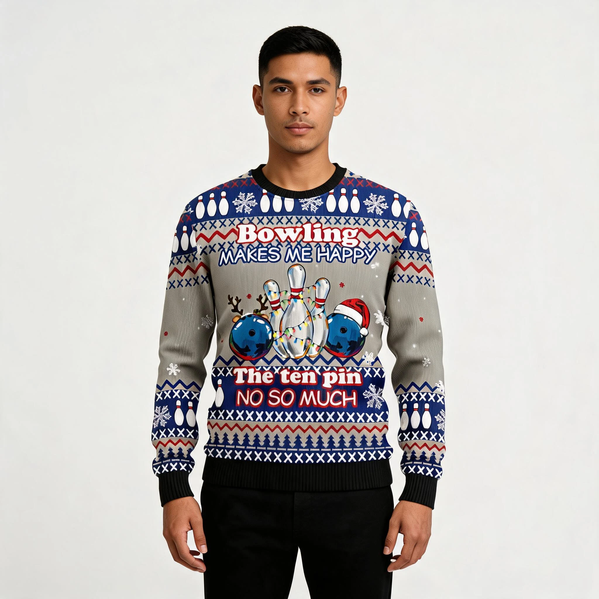 Bowling Merry Christmas Ugly Christmas Sweater Bowling Merry Christmas Ugly Christmas Sweater