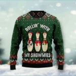 Bowling Rollin With My Snowmies Ugly Christmas