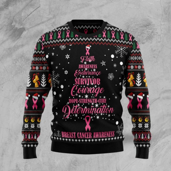 breast cancer christmas tree ugly christmas sweater end breast cancer.webp