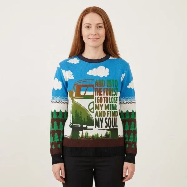 Camping Forest My Soul Ugly Christmas Sweater