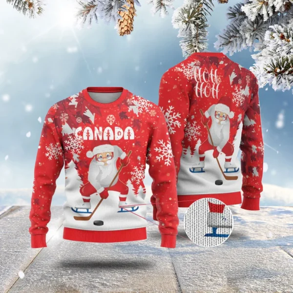 canada christmas ugly christmas sweater santa play hockey gift.webp