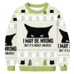 Cat Can Do No Wrong Christmas Ugly Sweater Xma