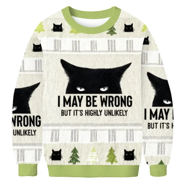 cat can do no wrong christmas ugly sweater xmas outfits cat gift for.webp