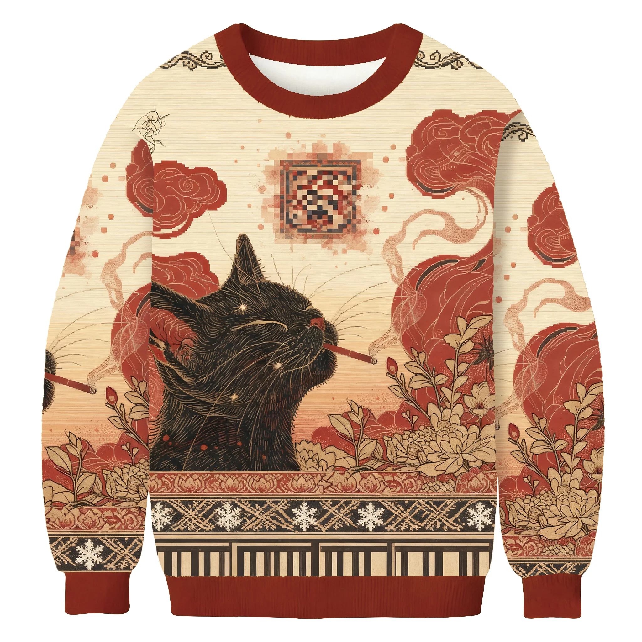 cat smoking in artistic floral scene christmas ugly sweater xmas.webp cat smoking in artistic floral scene christmas ugly sweater xmas.webp
