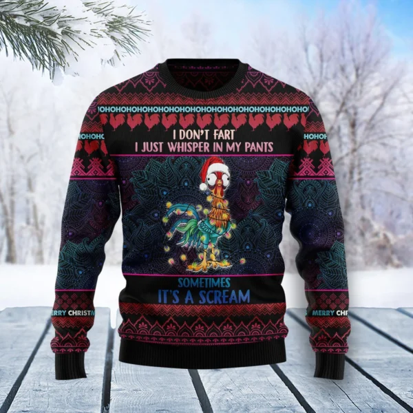 chicken funny silly christmas sweaters funny xmas clothes chicken.webp