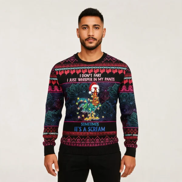 Chicken Funny Silly Christmas Sweaters Funny X