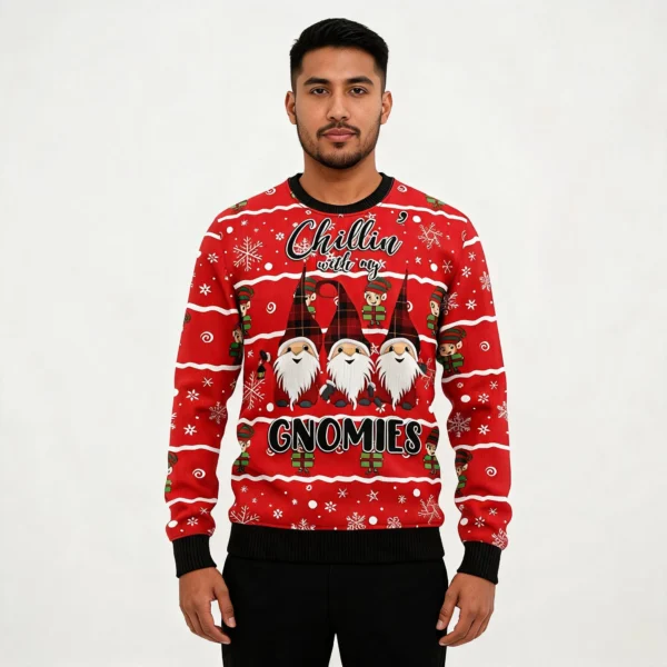 Chillin With My Gnomies Ugly Christmas Sweater