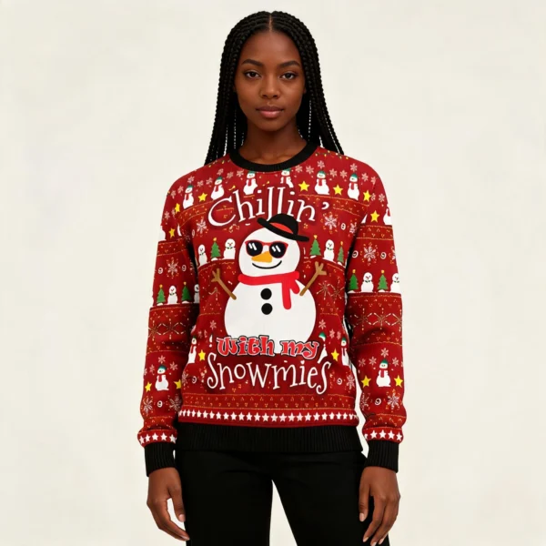 Chillin With My Snowmies Ugly Christmas Sweate
