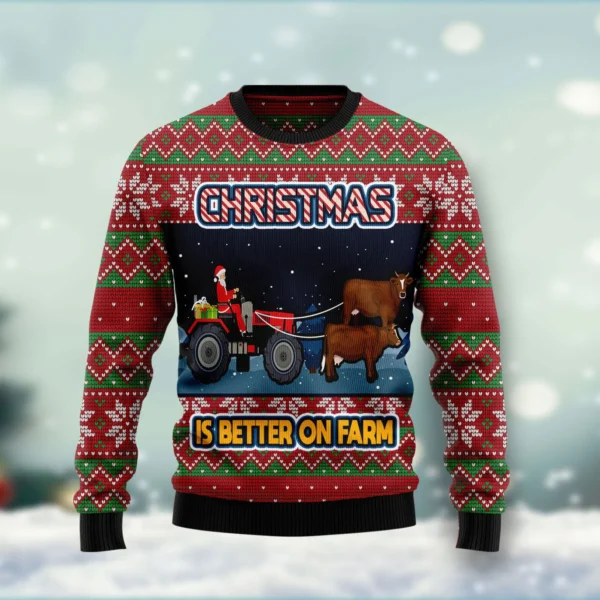 christmas is better on farm funny xmas sweaters cute xmas clothes.webp