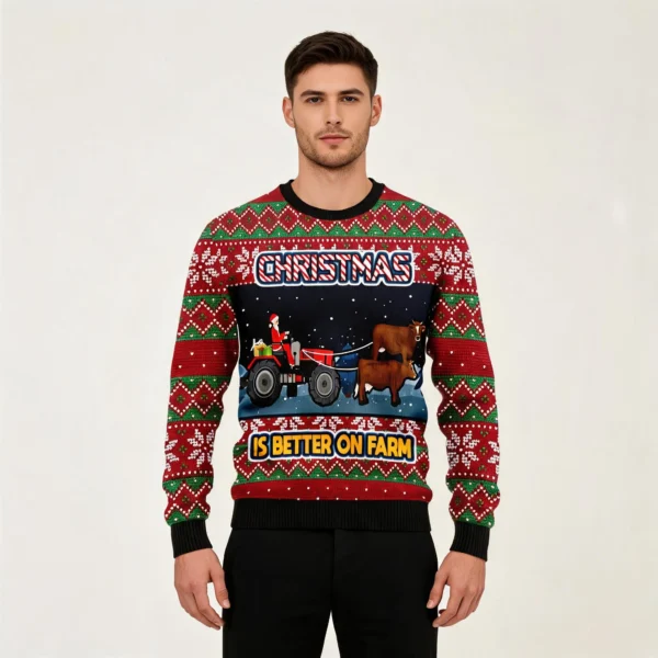 Christmas Is Better On Farm Funny Xmas Sweater