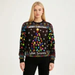 Christmas Tree Autism Awareness Christmas Swea