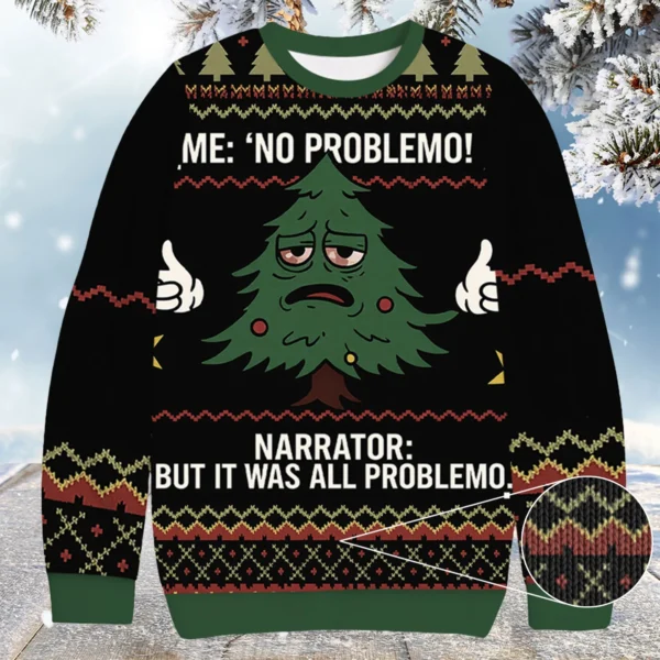 christmas tree me no problemo christmas ugly sweater gift forteenage.webp