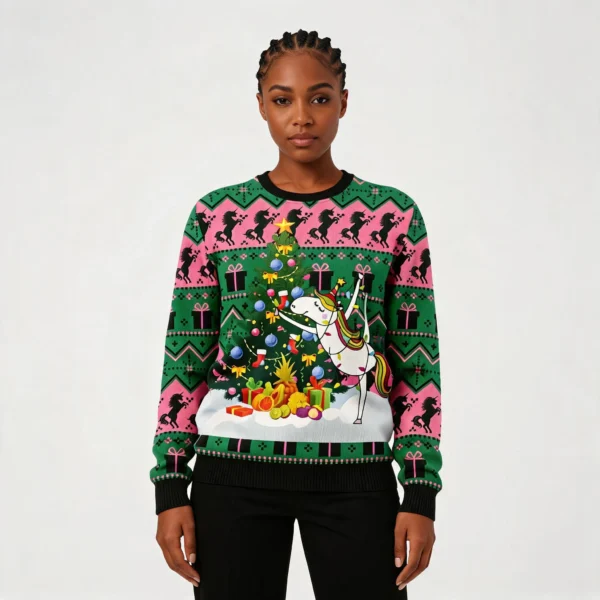 Christmas Tree Unicorn Ugly Christmas Sweater