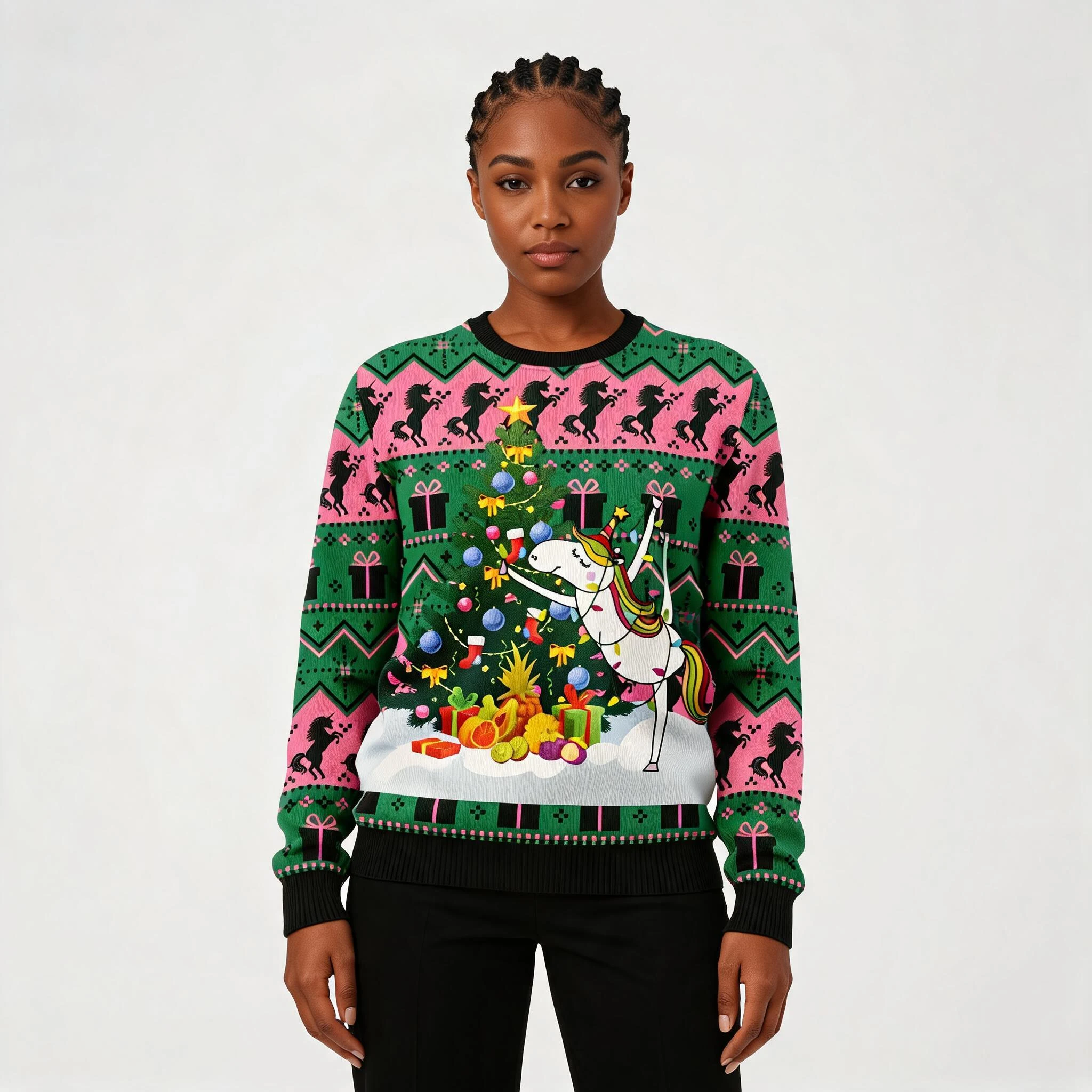 Christmas Tree Unicorn Ugly Christmas Sweater Christmas Tree Unicorn Ugly Christmas Sweater