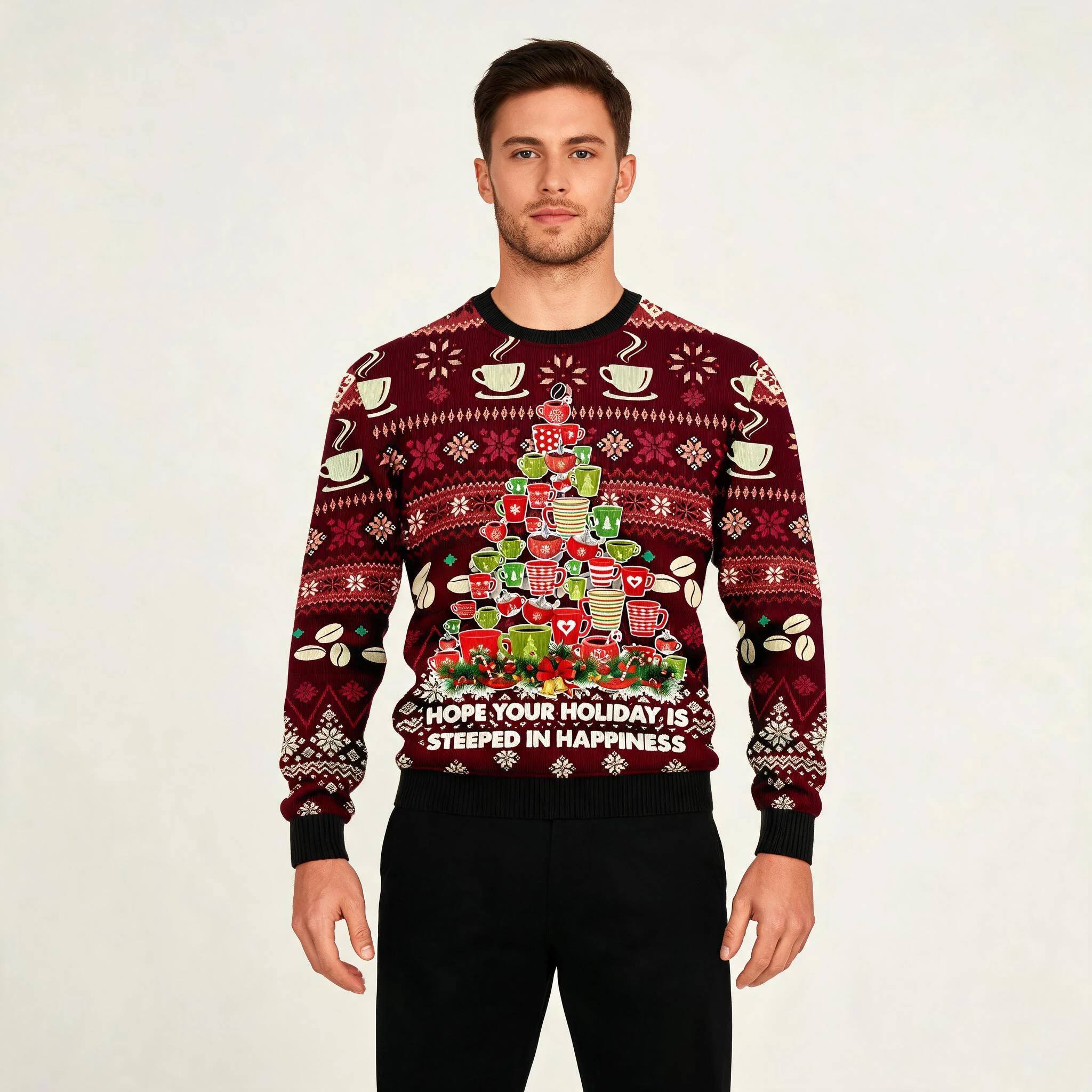 Coffee Christmas Tree Ugly Christmas Sweater M Coffee Christmas Tree Ugly Christmas Sweater M