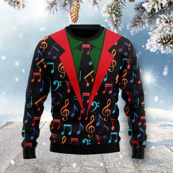 colorful music notes ugly christmas sweater.webp
