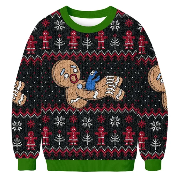 cookie man fun christmas ugly sweater christmas clothing gingerbread.webp
