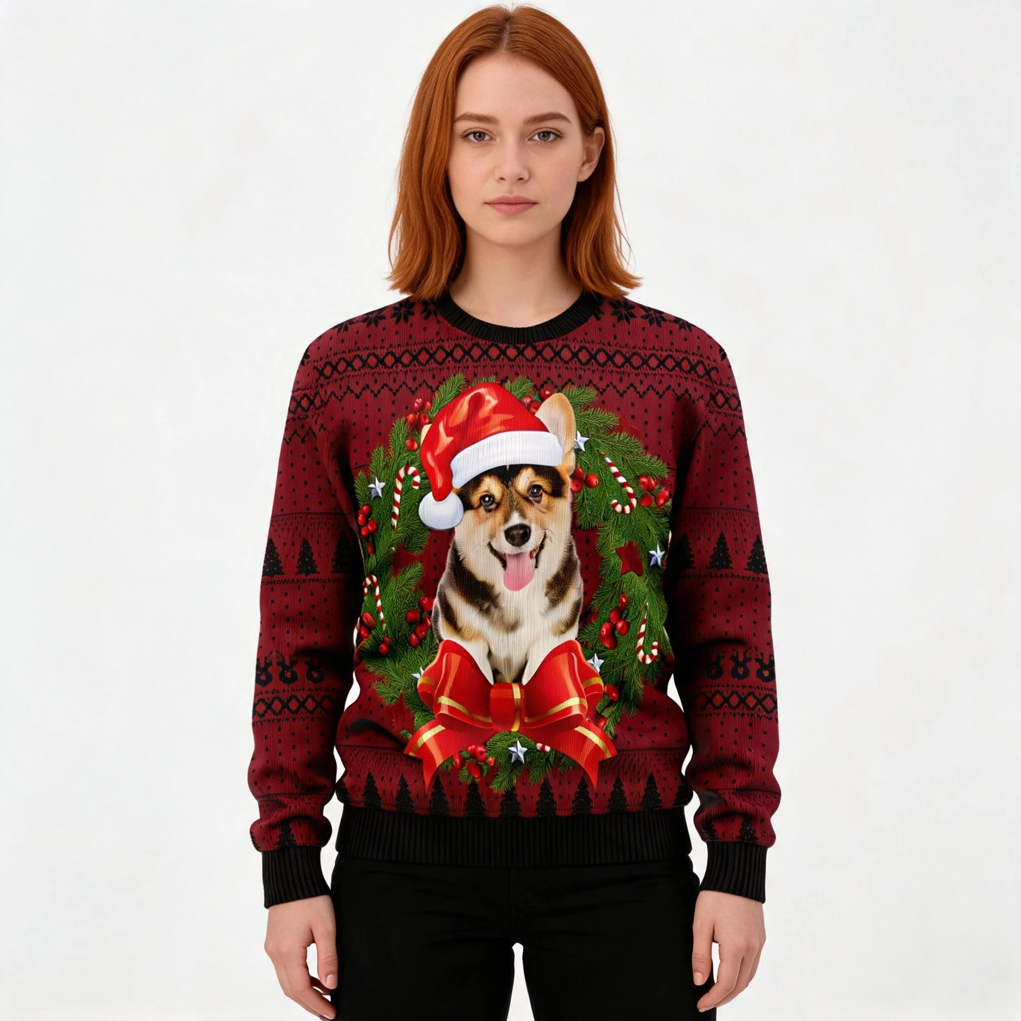 Corgi Wreath Ugly Christmas Sweater Cool Xmas Corgi Wreath Ugly Christmas Sweater Cool Xmas