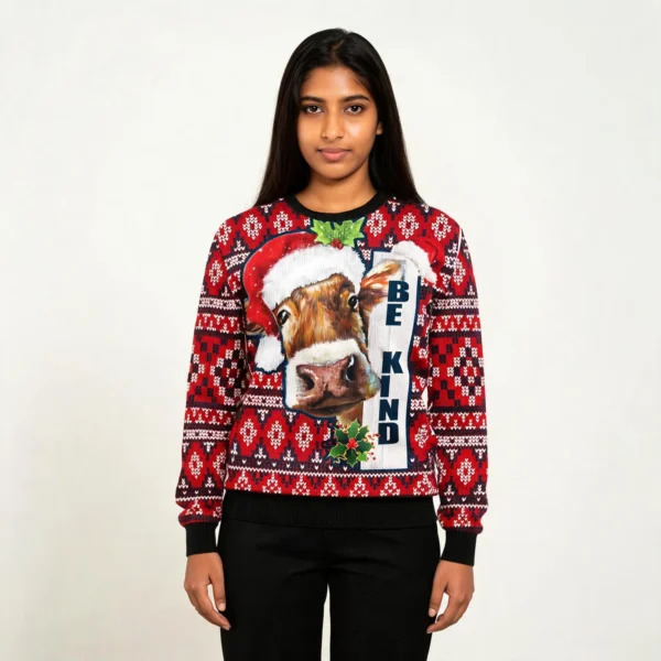 Cow Be Kind Ugly Christmas Sweater Cool Xmas C