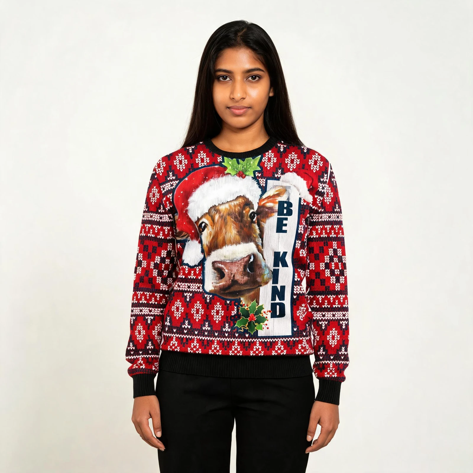 Cow Be Kind Ugly Christmas Sweater Cool Xmas C Cow Be Kind Ugly Christmas Sweater Cool Xmas C