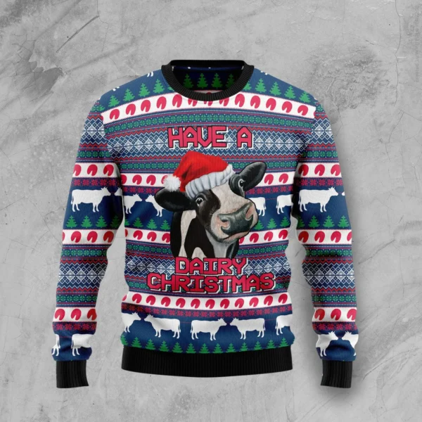 cow dairy christmas ugly christmas sweater funny xmas clothing cow.webp