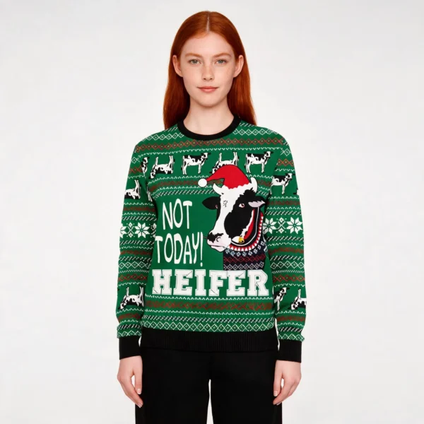 Cow Not Today Ugly Christmas Sweater Cute Xmas