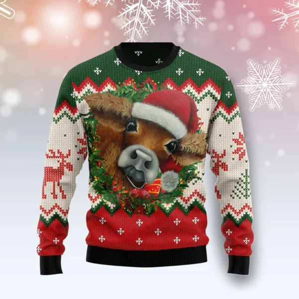 cow xmas ugly christmas sweater cute xmas apparel cow lover gift ideas.webp